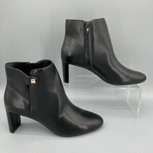 NEW Alfani Women’s PAAM Faux Leather Sleek Booties Black Size 7.5M